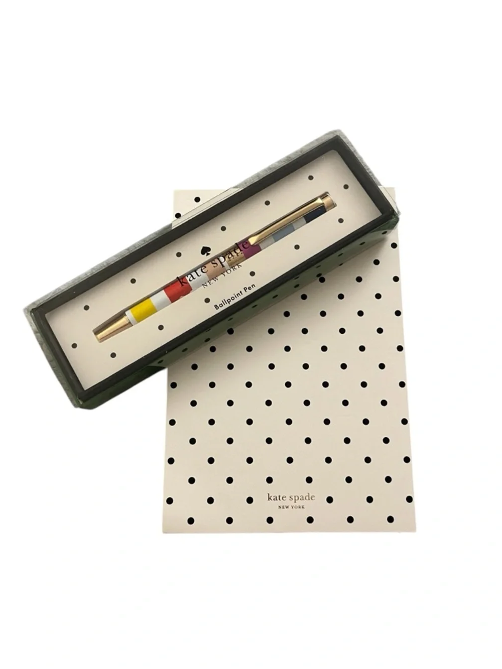 Kate Spade Multicolor Striped Pen and Kate spade notebook to match - Picture 2 of 3